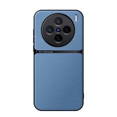 Per vivo X200 Custodia per telefono antiurto magnetica in pelle Litchi con copertura completa (blu)