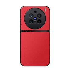 Per vivo X200 Pro Custodia per telefono antiurto magnetica in pelle Litchi a copertura totale (rossa)