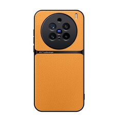 Per vivo X200 Pro Custodia per telefono antiurto magnetica in pelle Litchi con copertura completa (giallo)