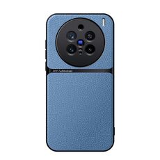 Per vivo X200 Pro Custodia per telefono antiurto magnetica in pelle Litchi con copertura completa (blu)