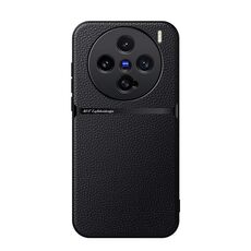 Per vivo X200 Pro mini Custodia per telefono antiurto magnetica in pelle Litchi con copertura completa (nera)