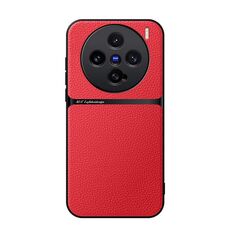 Per vivo X200 Pro mini Custodia per telefono antiurto magnetica in pelle Litchi con copertura completa (rossa)