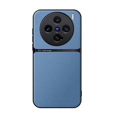 Per vivo X200 Pro mini Custodia per telefono antiurto magnetica in pelle Litchi con copertura completa (blu)