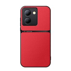 Per vivo Y78 Custodia per telefono antiurto magnetica in pelle Litchi con copertura completa (rossa)