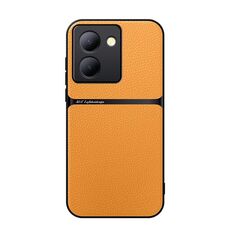 Per vivo Y78 Custodia per telefono antiurto magnetica in pelle Litchi con copertura completa (giallo)