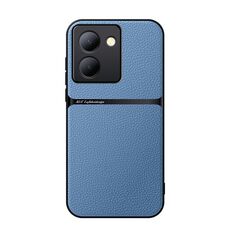 Per vivo Y78 Custodia per telefono antiurto magnetica in pelle Litchi con copertura completa (blu)