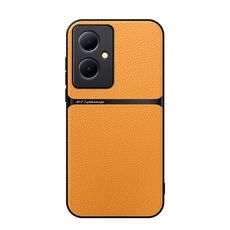 Per vivo Y78+ Custodia per telefono antiurto magnetica in pelle Litchi con copertura completa (giallo)