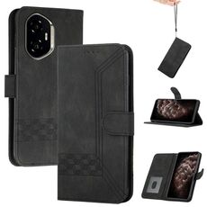 Custodia in pelle Flip Cubic Skin Feel per Honor 300 (nera)