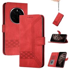 Custodia per telefono in pelle Flip Cubic Skin Feel For Honor Magic7 (rosso)