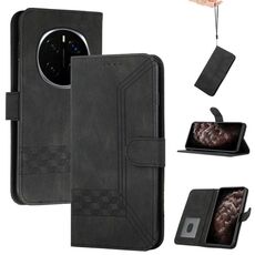 Custodia per telefono in pelle Flip Cubic Skin Feel per Honor Magic7 Pro (nero)