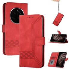 Custodia per telefono in pelle Flip Cubic Skin Feel per Honor Magic7 Pro (rosso)