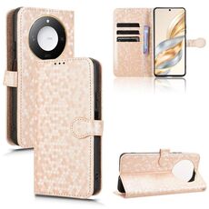 Per Honor X9c Smart / X60 5G Custodia in pelle con trama a nido d'ape (oro)