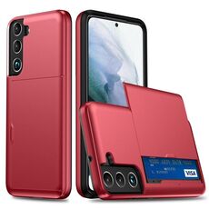 Per Samsung Galaxy S25+ 5G Custodia antiurto con slot per schede (rosso)
