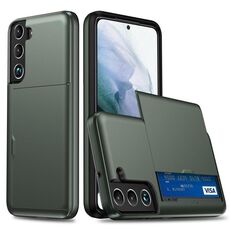 Per Samsung Galaxy S25+ 5G Custodia antiurto con slot per schede (verde scuro)