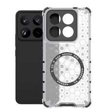 Per Xiaomi 15 Pro Honeycomb Custodia antiurto con anello magnetico per telefono (bianco)