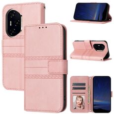 Per Honor 300 Pro 5G / 300 Ultra 5G Custodia in pelle con strisce in rilievo (rosa)