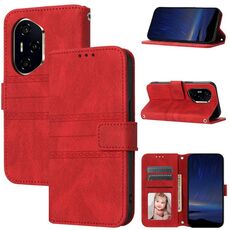 Per Honor 300 Pro 5G / 300 Ultra 5G Custodia in pelle con strisce in rilievo (rosso)