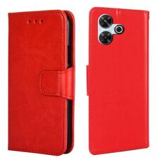 Per Redmi 13 4G Custodia in pelle con texture di cristallo (rosso)