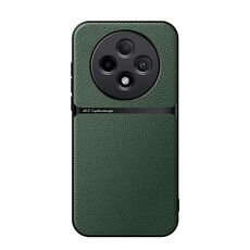 Per OPPO Reno12 F 5G Custodia per telefono antiurto magnetica in pelle Litchi con copertura completa (verde)