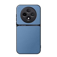 Per OPPO Reno12 F 5G Custodia per telefono antiurto magnetica in pelle Litchi con copertura completa (blu)