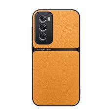 Per OPPO Reno12 Global Litchi Leather Magnetic Full Coverage Antiurto Custodia per telefono (giallo)