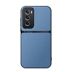 Per OPPO Reno12 Global Litchi Leather Magnetic Full Coverage Antiurto Custodia per telefono (blu)