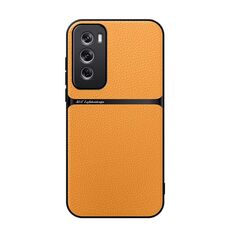 Per OPPO Reno12 Pro Custodia per telefono antiurto magnetica in pelle Litchi globale a copertura totale (giallo)