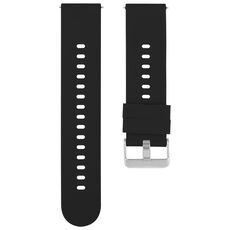 Cinturino per orologio in silicone con fibbia in acciaio tinta unita da 18 mm (nero)