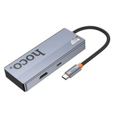 hoco HB50 Wow Convertitore multifunzione 5 in 1 da Tipo-C a HDTV, PD, 3xUSB3.0 (grigio scuro)