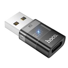 Adattatore trasparente OTG da USB maschio a USB-C / tipo C femmina hoco UA36C (nero)