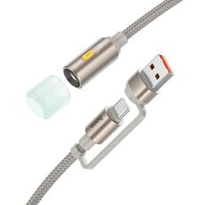 Cavo adattatore da USB e USB-C/tipo-C a luce LED hoco UA38C con paralume per luce notturna, lunghezza: 30 cm (oro)