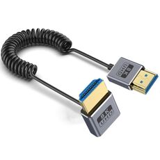Cavo HDMI 2.1 coassiale a spirale da 0,7 m 8K 48 Gbps, porta: piegatura verso l'alto