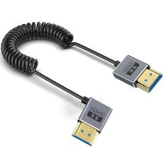 Cavo HDMI 2.1 coassiale a spirale da 0,7 m 8K 48 Gbps, porta: curvatura a destra