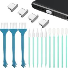 Kit di pulizia della spina antipolvere in metallo per telefoni cellulari con interfaccia TYPE-C (argento)
