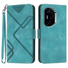 Per Honor 300 Pro / Honor 300 Ultra Line Pattern Custodia in pelle con motivo a pelle (azzurro chiaro)