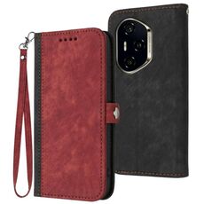 Per Honor 300 Pro / Honor 300 Ultra Custodia in pelle con cinturino a doppia piega e fibbia laterale (rosso)
