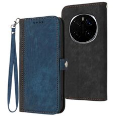 Custodia in pelle per telefono con cinturino a doppia piega e fibbia laterale per Honor Magic7 Pro (Royal)