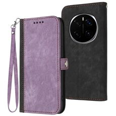 Custodia in pelle per telefono con cinturino a doppia piega e fibbia laterale per Honor Magic7 Pro (viola)