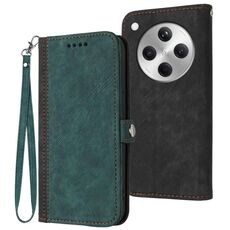 Per OPPO Find X8 Custodia in pelle con cinturino a doppia piega e fibbia laterale (verde scuro)