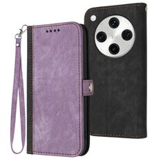Per OPPO Find X8 Pro Custodia in pelle con cinturino a doppia piega e fibbia laterale (viola)