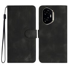 Custodia in pelle con motivo a cuore per Honor 300 (nero)