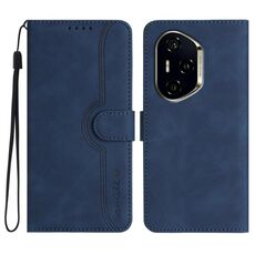 Per Honor 300 Pro / Honor 300 Ultra Custodia in pelle con motivo a cuore (blu reale)
