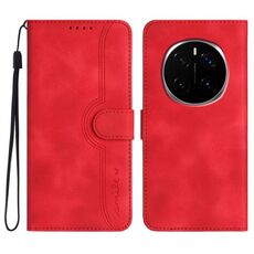 Custodia per telefono in pelle con motivo a cuore For Honor Magic7 (rosso)