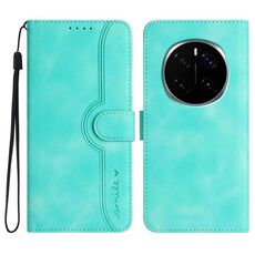 Custodia in pelle con motivo a cuore per Honor Magic7 (azzurro chiaro)