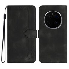 Custodia in pelle con motivo a cuore per Honor Magic7 (nero)
