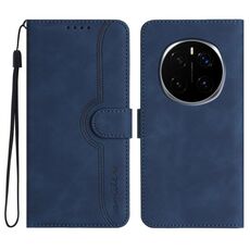 Custodia in pelle con motivo a cuore per Honor Magic7 (blu reale)