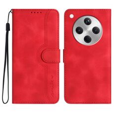 Per OPPO Find X8 Custodia per telefono in pelle con motivo a cuore (rosso)