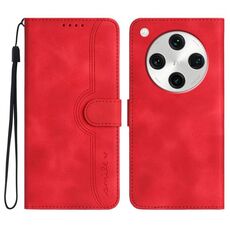 Per OPPO Find X8 Pro Custodia per telefono in pelle con motivo a cuore (rosso)