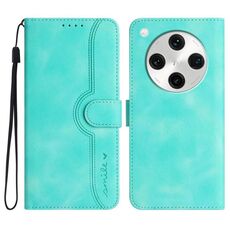 Per OPPO Find X8 Pro Custodia in pelle con motivo a cuore (azzurro chiaro)