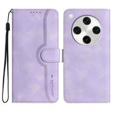 Per OPPO Find X8 Pro Custodia in pelle con motivo a cuore (viola)